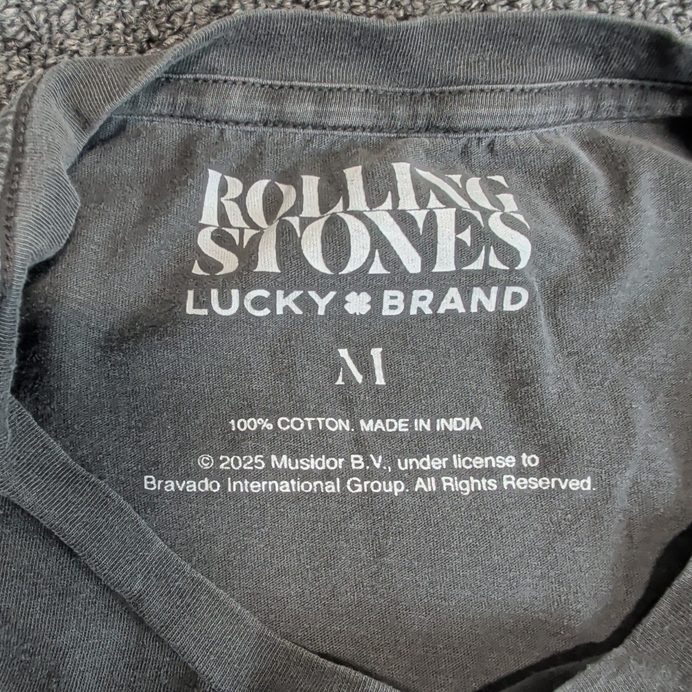 Graphic Tee Rolling Stones Lucky Brand Medium Charcoal Womens Cotton 2025 Modern - Picture 4 of 9